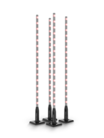 BUNDLE OF FOUR FREE-STANDING LED ARRAY LIGHTS & 4 SLIP-ON FROSTED TUBES, BATTERY-POWERED, RF REMOTE